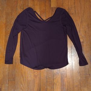 Old Navy Purple Active Long Sleeve Shirt with Criss Cross Back
